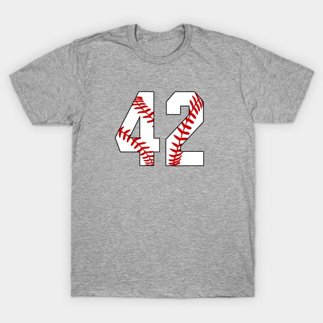 Baseball Number 42 #42 Baseball Shirt Jersey Favorite Player Biggest Fan T-Shirt by TeeCreations